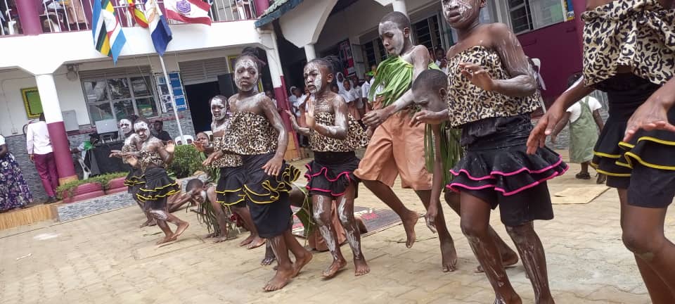 Students on a cultural dance presentation