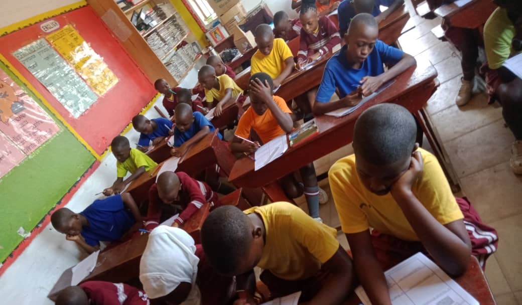 Students doing a test